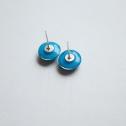 blue flower studs back view